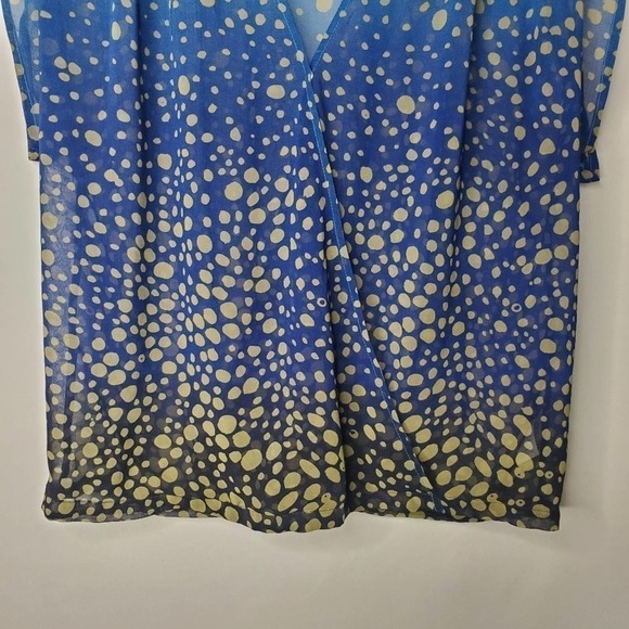 CAbi Bubble V-Neck Ombre Blouse Blue Size S - Picture 6 of 11